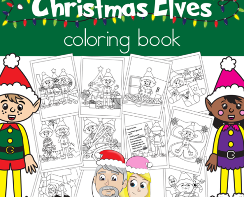 christmas elves coloring book