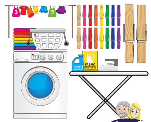 Clothespin / Pegs / Washing / Line movable clip art